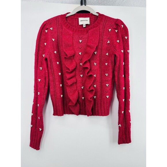 Industry sweater size M Burgundy Red  Embedded Mint Conditions - Picture 11 of 11